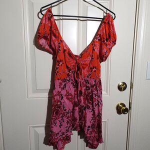 Free People “La Bamba” Floral Babydoll Pullover – Medium